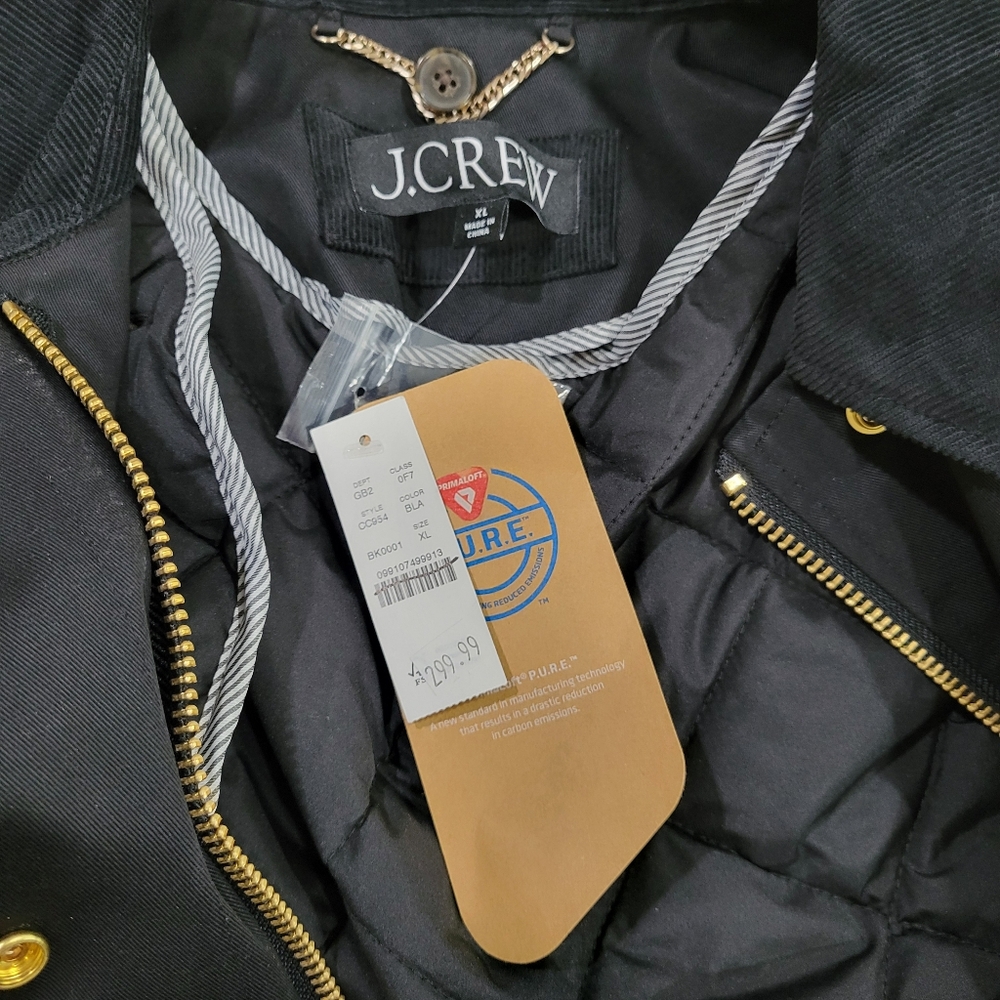 J Crew Long Barn Jacket in Waxed Cotton Twill XL Coat $358 Retail NWT - Picture 10 of 16